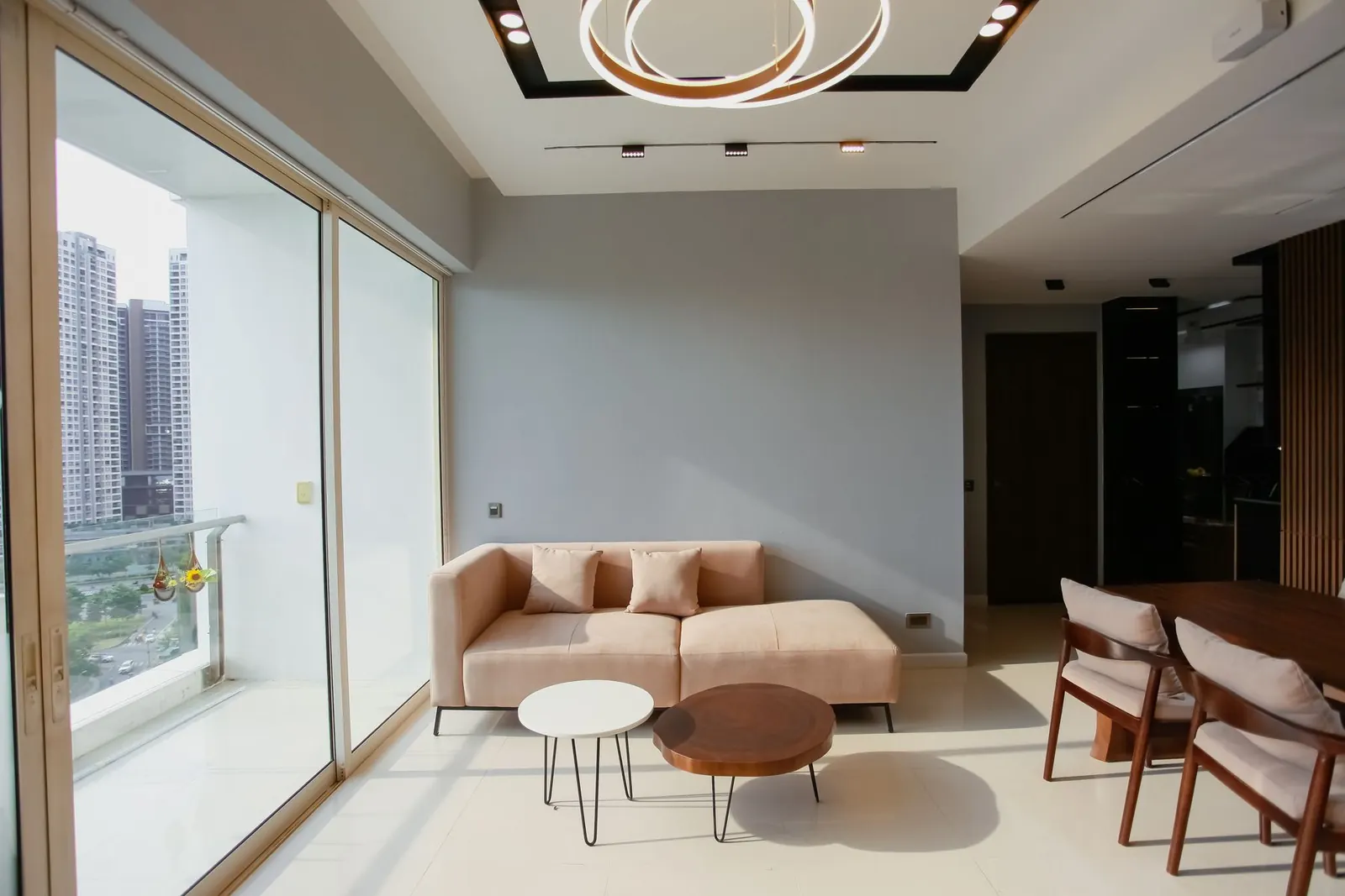 Bright modern apartment living room